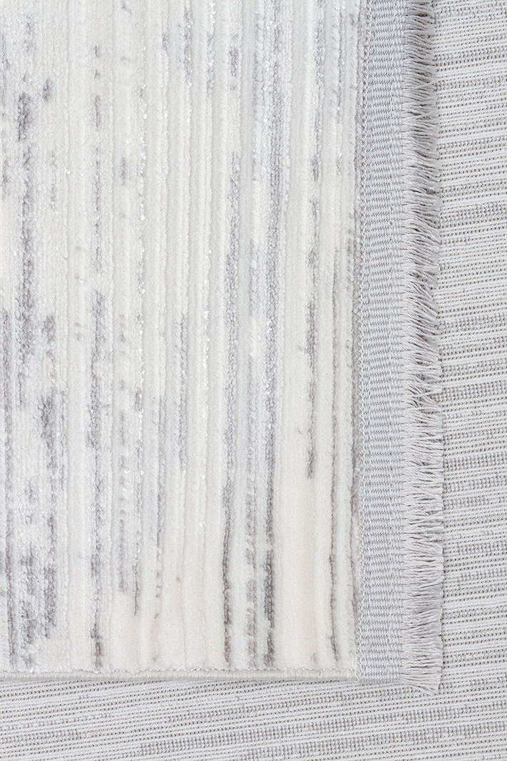 NORA NOR 03 Gümüş halı - Polyester malzemeden üretilmiş