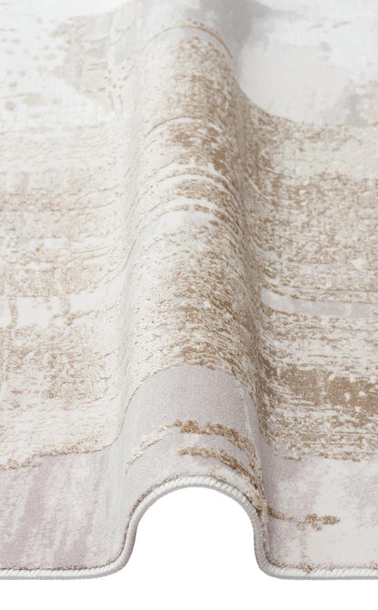 PADONA PDN 06 Bej Gri halı - Mikropolyester ve Akrilik malzemeden üretilmiş