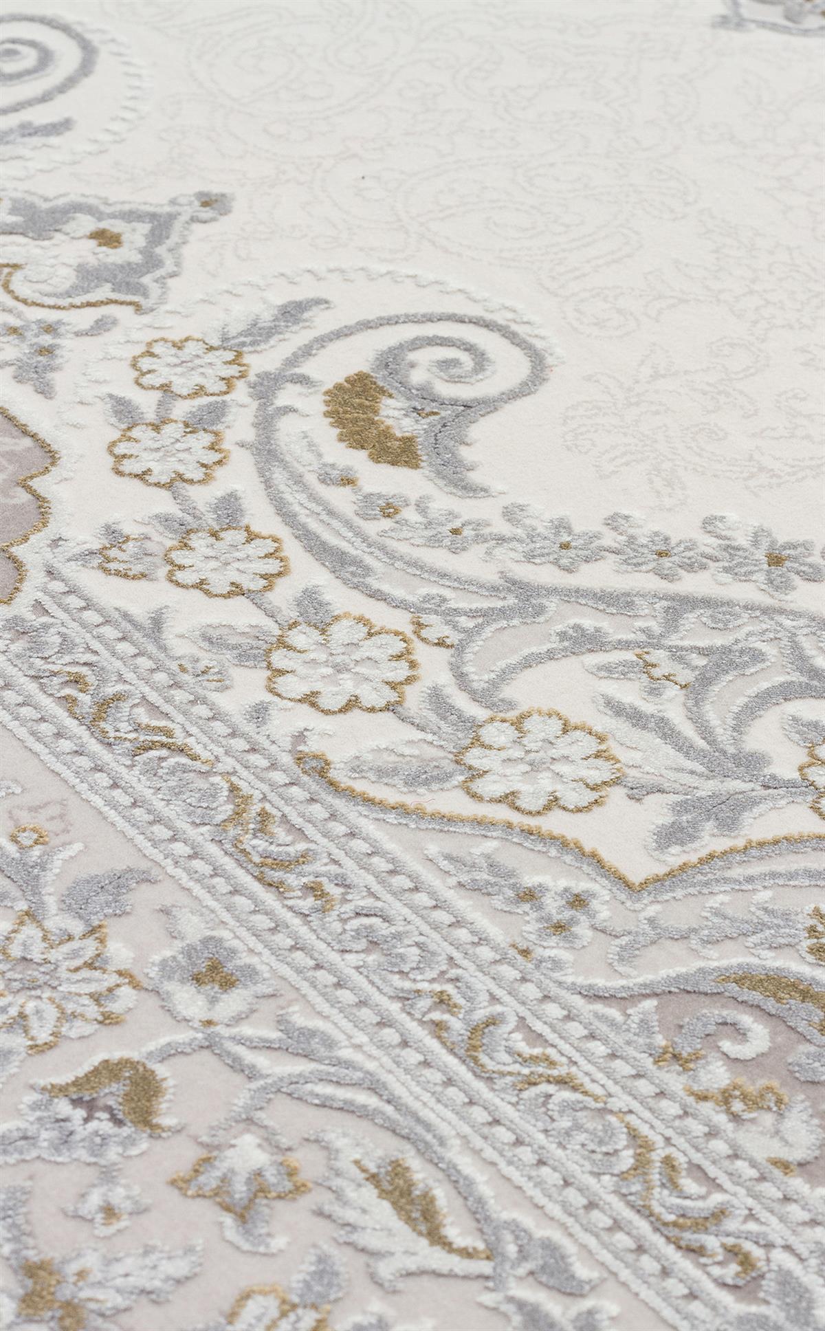 PALMIRA PLM 01 Krem Gri halı - 240x340, 160x230, 200x290, 300x400 ölçü seçenekleri