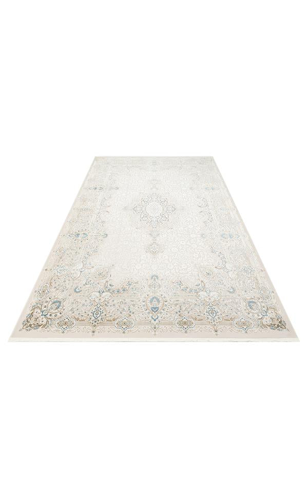 PALMIRA PLM 01 Krem Mavi halı - 160x230, 240x340, 200x290, 300x400 ölçü seçenekleri (görünüm 8)