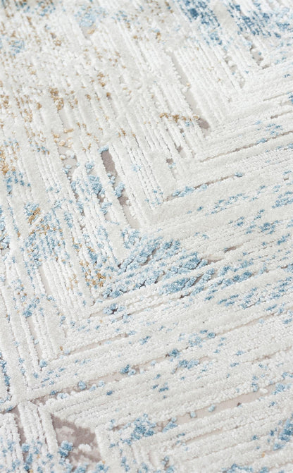 PALMIRA PLM 03 Krem Mavi halı - 240x340, 200x290, 300x400, 160x230 ölçü seçenekleri