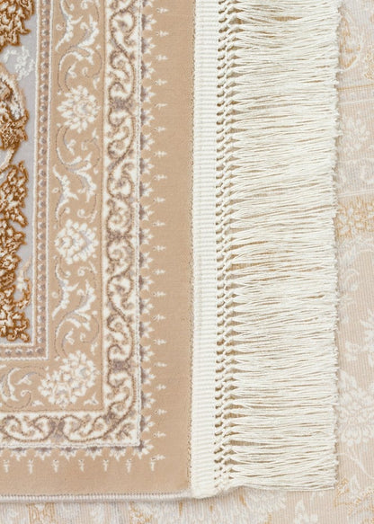 PERSIAN PER 02 Bej halı - Saçak kenar bitimli