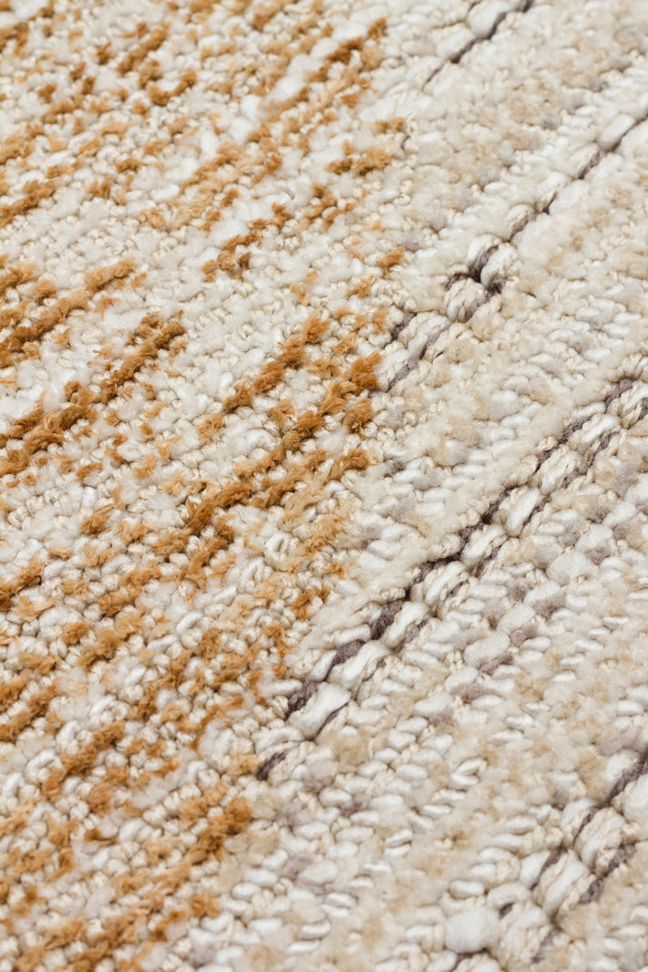 SAHARA SHA 02 Krem Altın halı - Saçak kenar bitimli