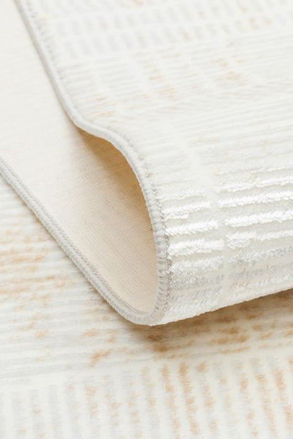 SATEEN ST 23 Krem halı - Saçak kenar bitimli