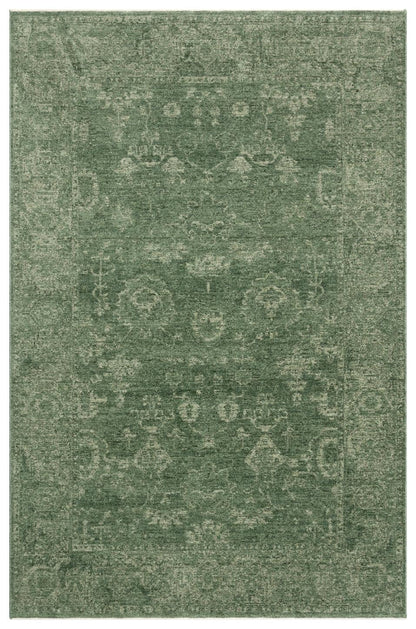 Eko Halı SHIRAZ SHR 02 Yeşil Vintage Eskitme Desenli Modern Yumuşak Dokulu Makine Halısı