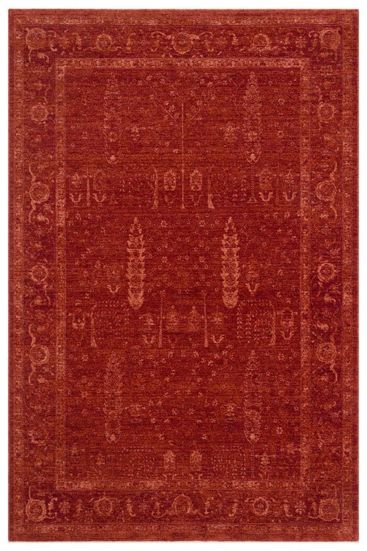 Eko Halı SHIRAZ SHR 03 Kırmızı Vintage Eskitme Desenli Modern Yumuşak Dokulu Makine Halısı