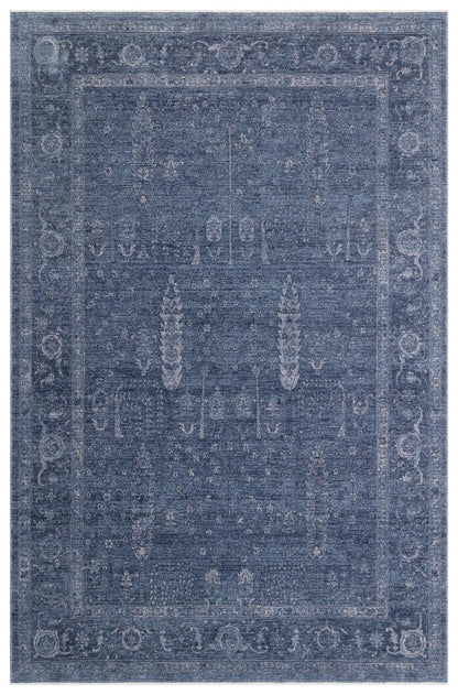 Eko Halı SHIRAZ SHR 03 Lacivert Vintage Eskitme Desenli Modern Yumuşak Dokulu Makine Halısı