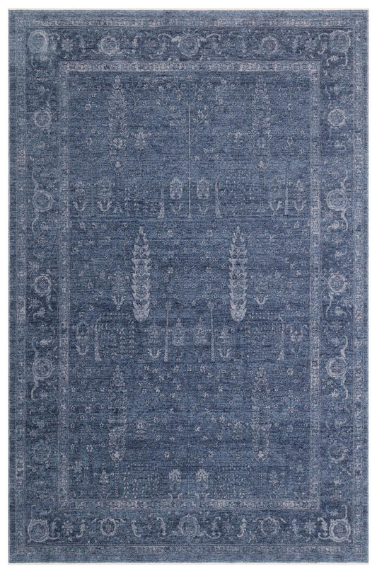 Eko Halı SHIRAZ SHR 03 Lacivert Vintage Eskitme Desenli Modern Yumuşak Dokulu Makine Halısı