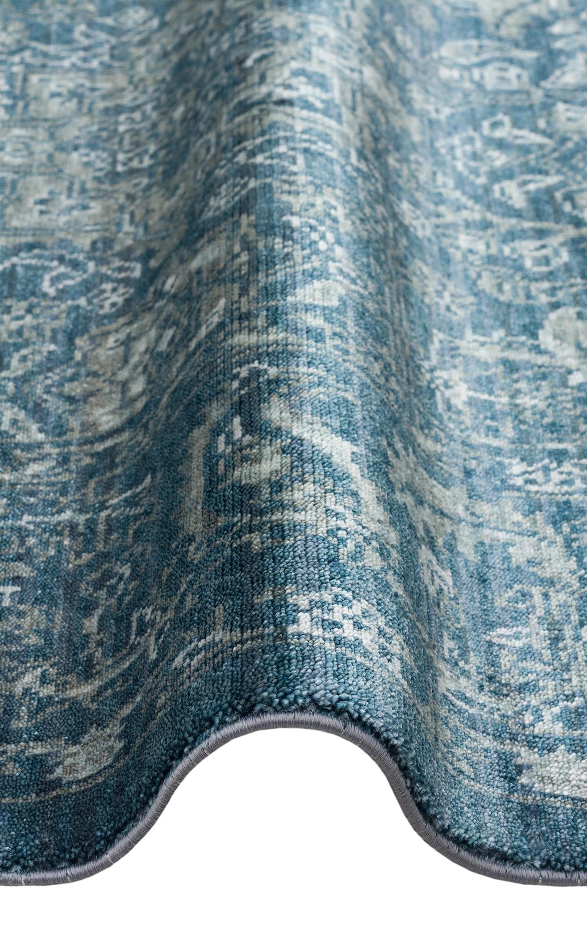 TAFTAN TF 02 Lacivert halı - Lyocell ( TENCEL™ ) malzemeden üretilmiş
