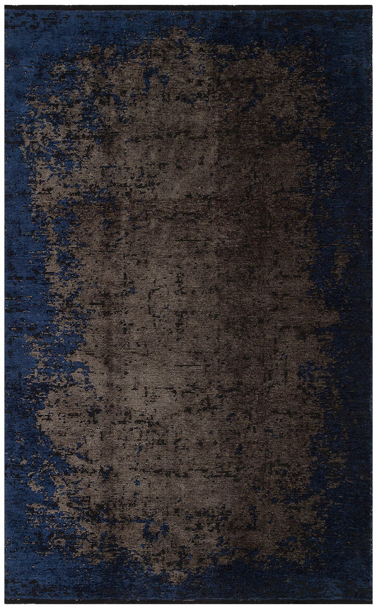 Eko Halı TRIBAL XW TRB 04 Gri Lacivert Yıkanabilir Vintage Desenli Modern İnce Dokuma Halı
