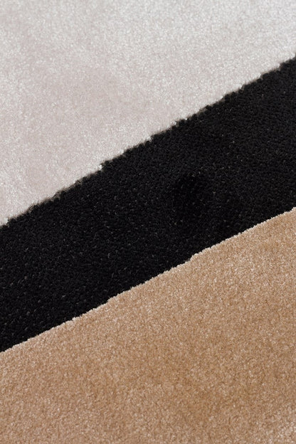 UTOPIA UTP 09 Krem Altın Siyah halı - Viskon ve Polyester malzemeden üretilmiş