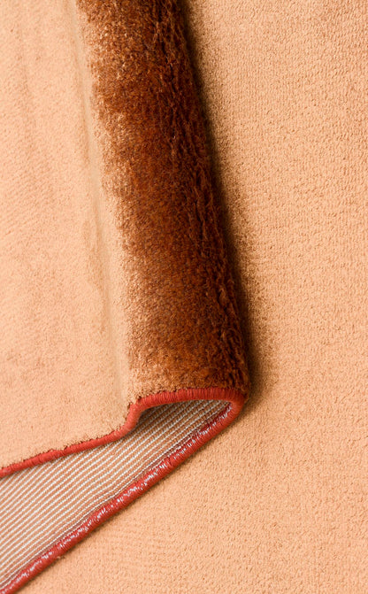 VELVET VT PLAIN Terracotta halı - Saçak kenar bitimli