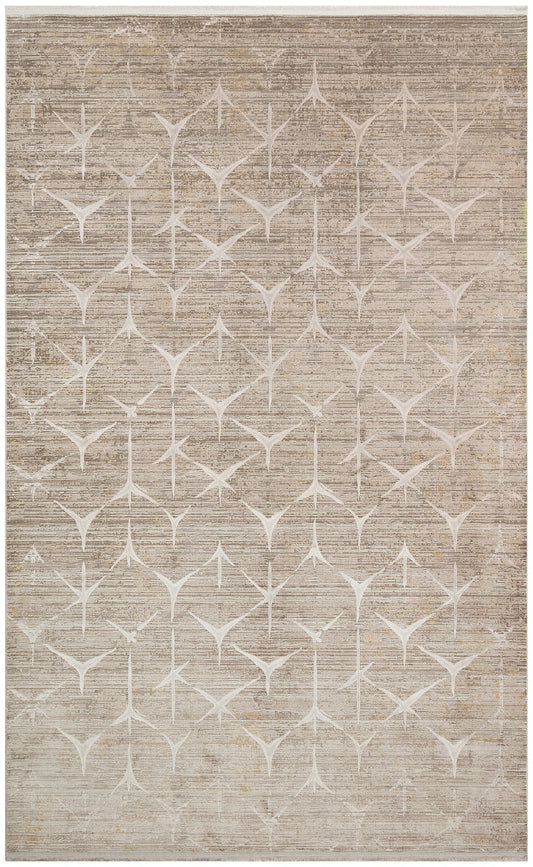 Eko Halı VERONA DYED VRD 06 Sütlü Kahve Bej Overdyed Yumuşak İpeksi Tuşeli Yüksek Alçak Oymalı Modern İnce Makine Halısı