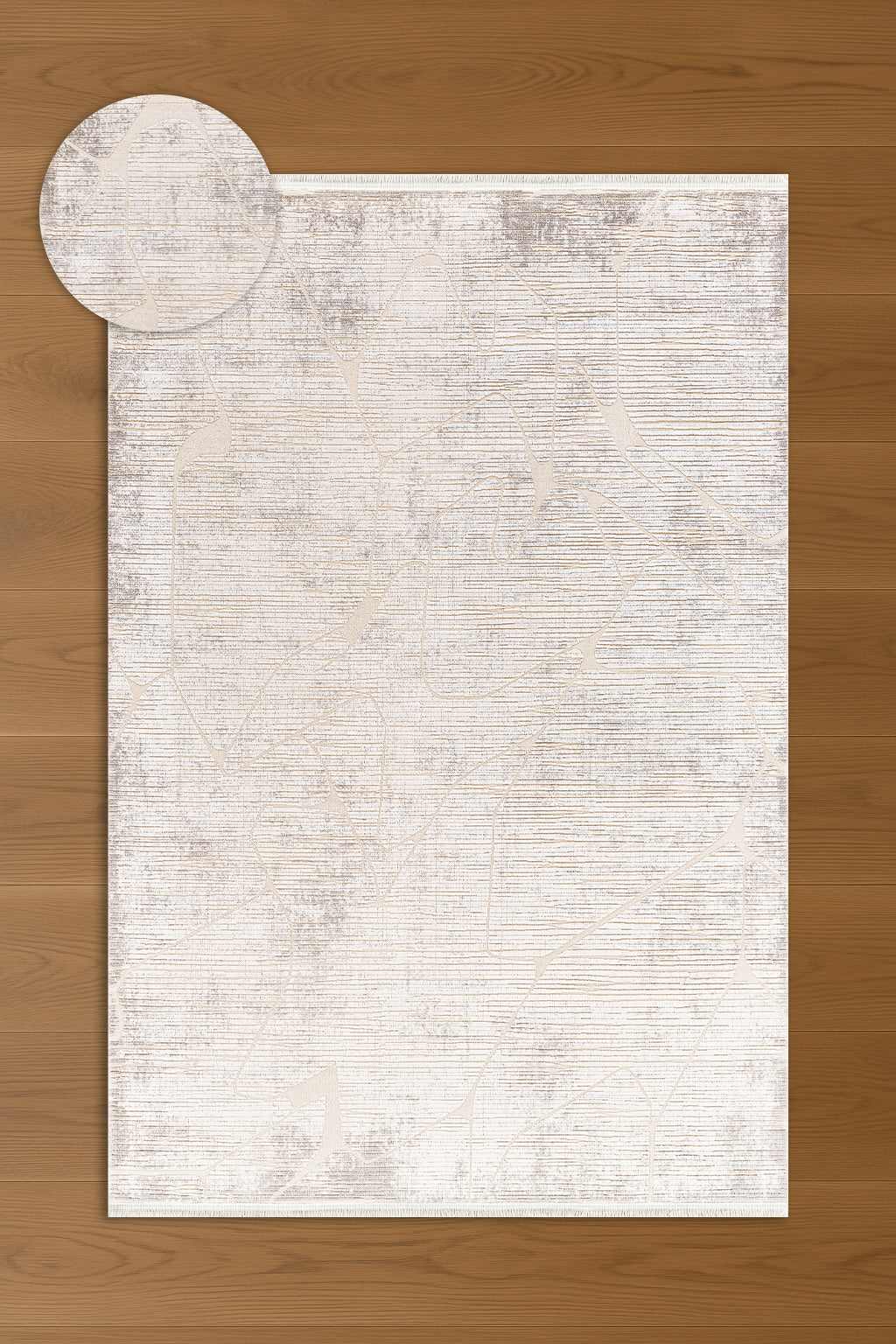 Atlas Halı Hisar HZ03A – Krem Bej Soyut Eskitme Modern Halı