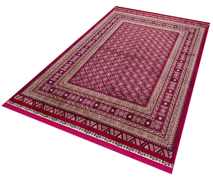 Buhara Serisi BH02 Bordo Badem Desenli Afgan Halı | Yıkanabilir