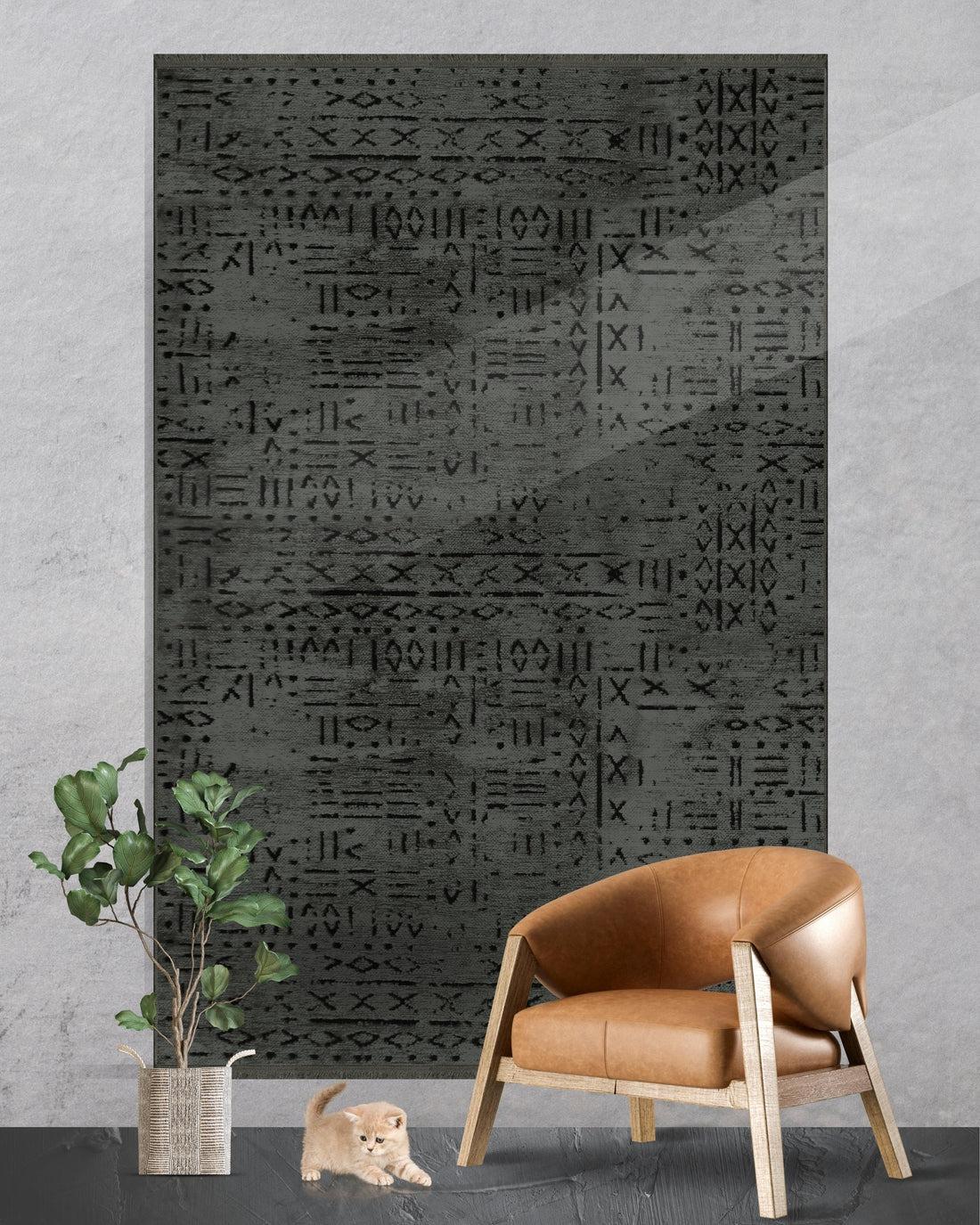 Luxess Halı Cool Kilim 403 Antrasit Yıkanabilir Halı