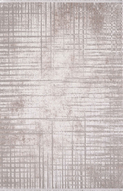 Artemis Halı Nora 05854B Bej Krem – Izgara Desenli Modern Halı
