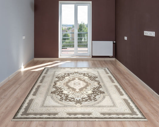 Pierre Cardin Halı Morina LH05A halı kahve duvarlı odada