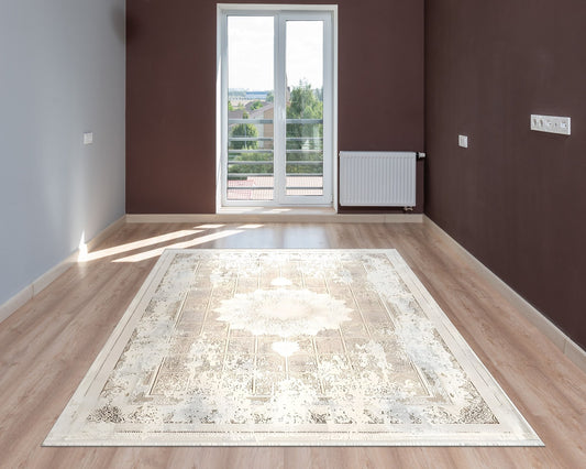 Pierre Cardin Halı Morina LH07A halı kahve duvarlı odada