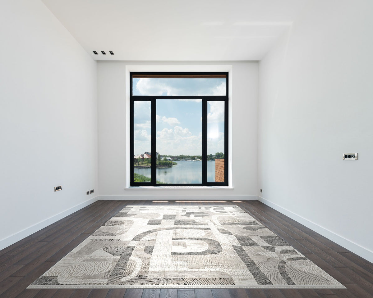 Royal Halı Luce ZL06A halı beyaz modern odada