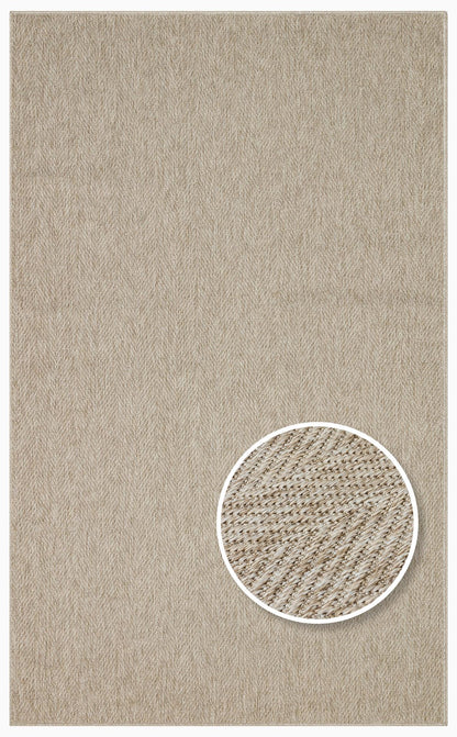 Eko Halı VENTURA VNT 2704 Sisal Açık Bej İç ve Dış Mekan Kullanımına Uygun Hav Vermeyen Kolay Temizlenebilir Sisal Görünümlü Halı - görsel 1
