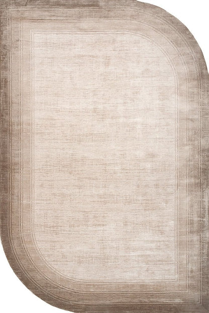 Artemis Halı Art Shape Y1023D Krem Bej – Yuvarlak Köşeli Özel Formlu Halı